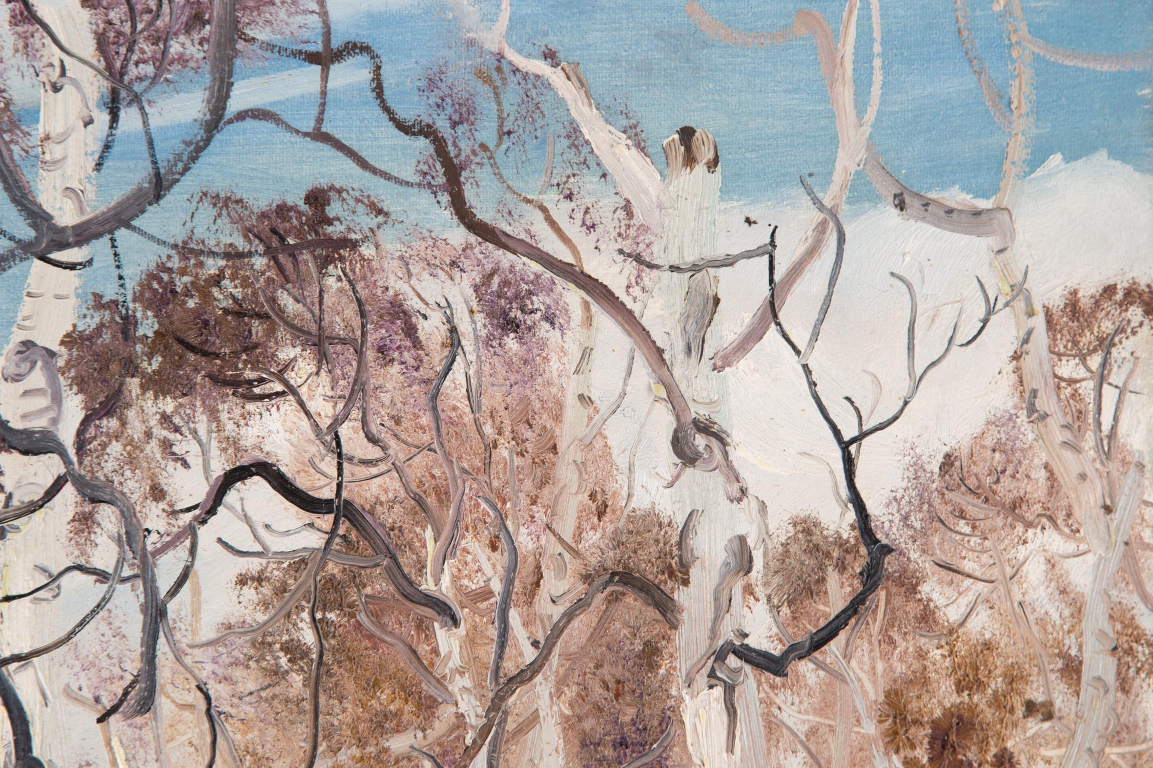 Huile sur toile originale HuiMin Wang - Paysage, arbre de bouleau 1 - Contemporain Painting par Huimin Wang