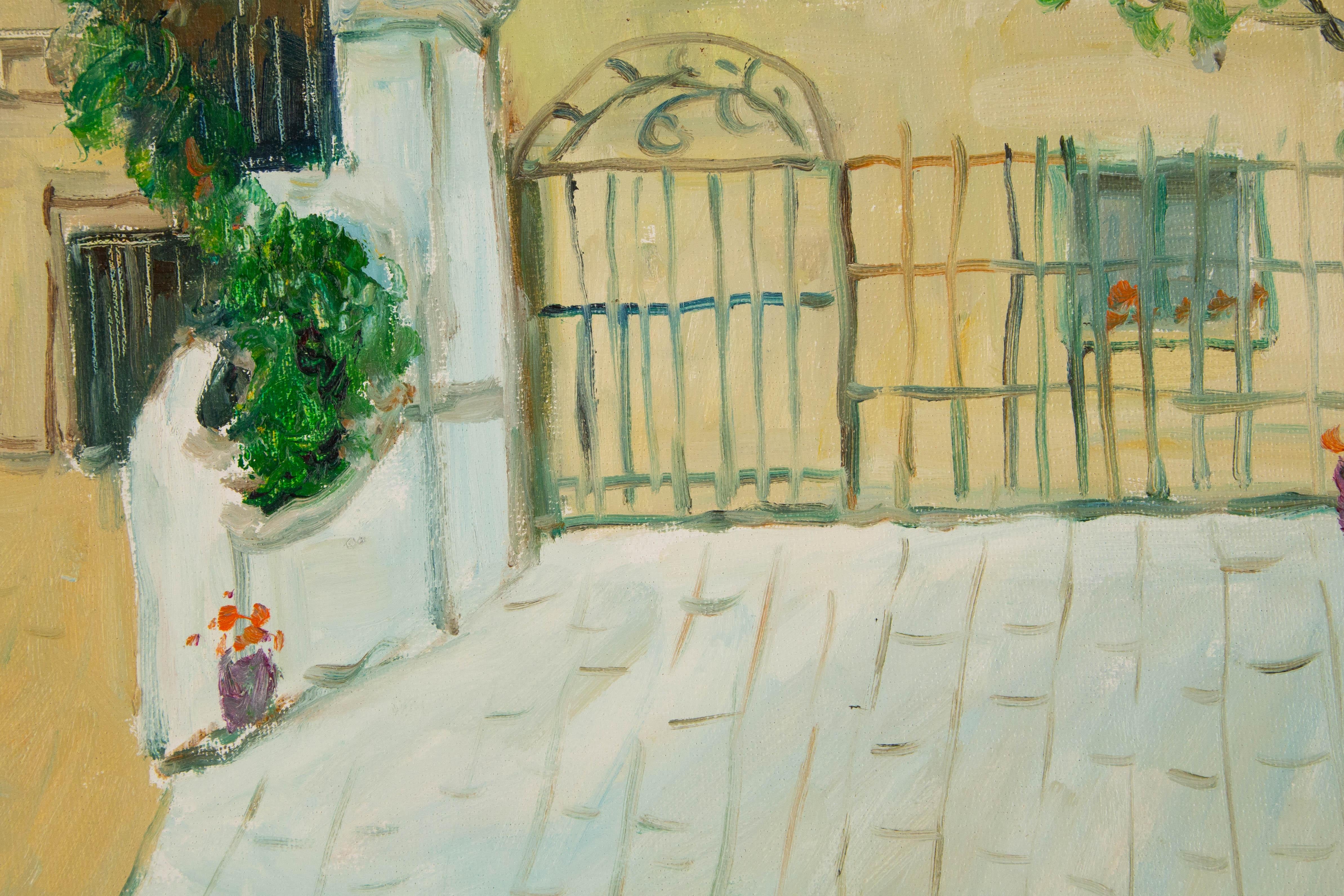 Huimin Wang Landschaft, Original, Ölgemälde auf Leinwand, „Courtyard I“ im Angebot 4