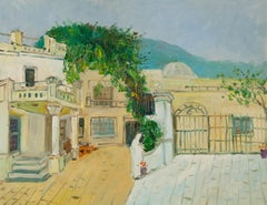 Huimin Wang Paisaje Original Óleo Sobre Lienzo "Patio I"
