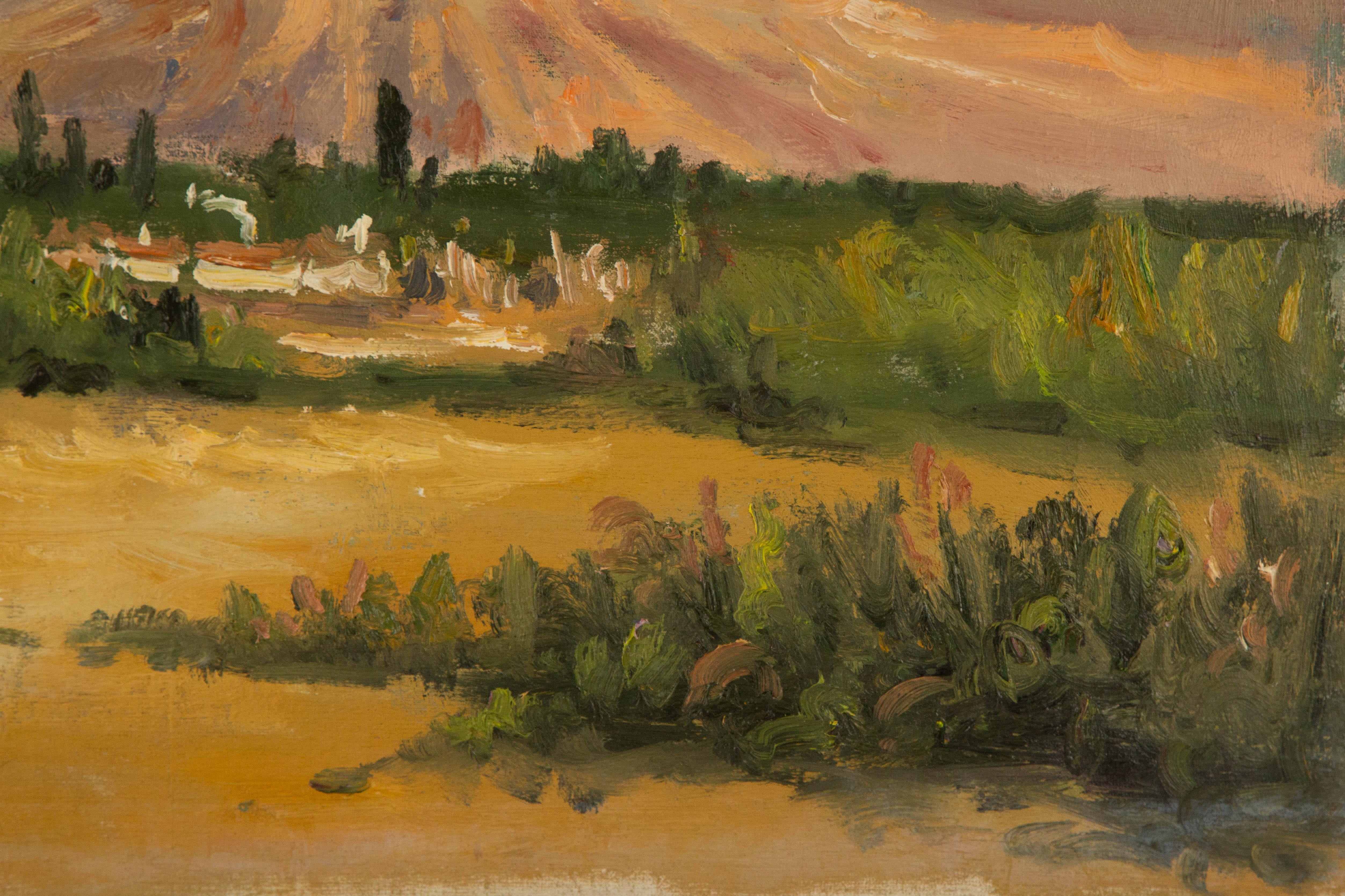 Huimin Wang Landschaft Original Öl auf Leinwand 