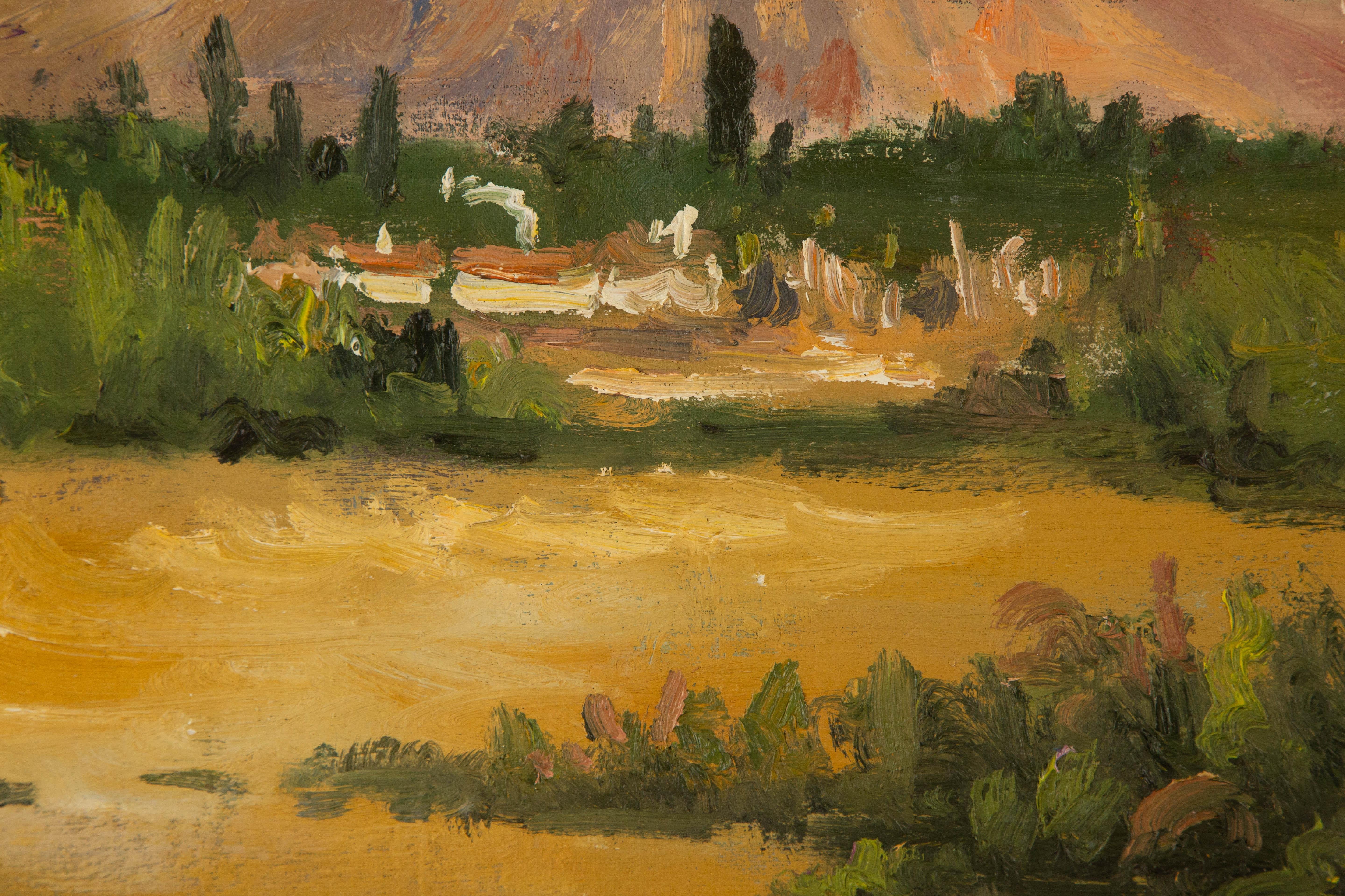 Huimin Wang Landschaft Original Öl auf Leinwand 