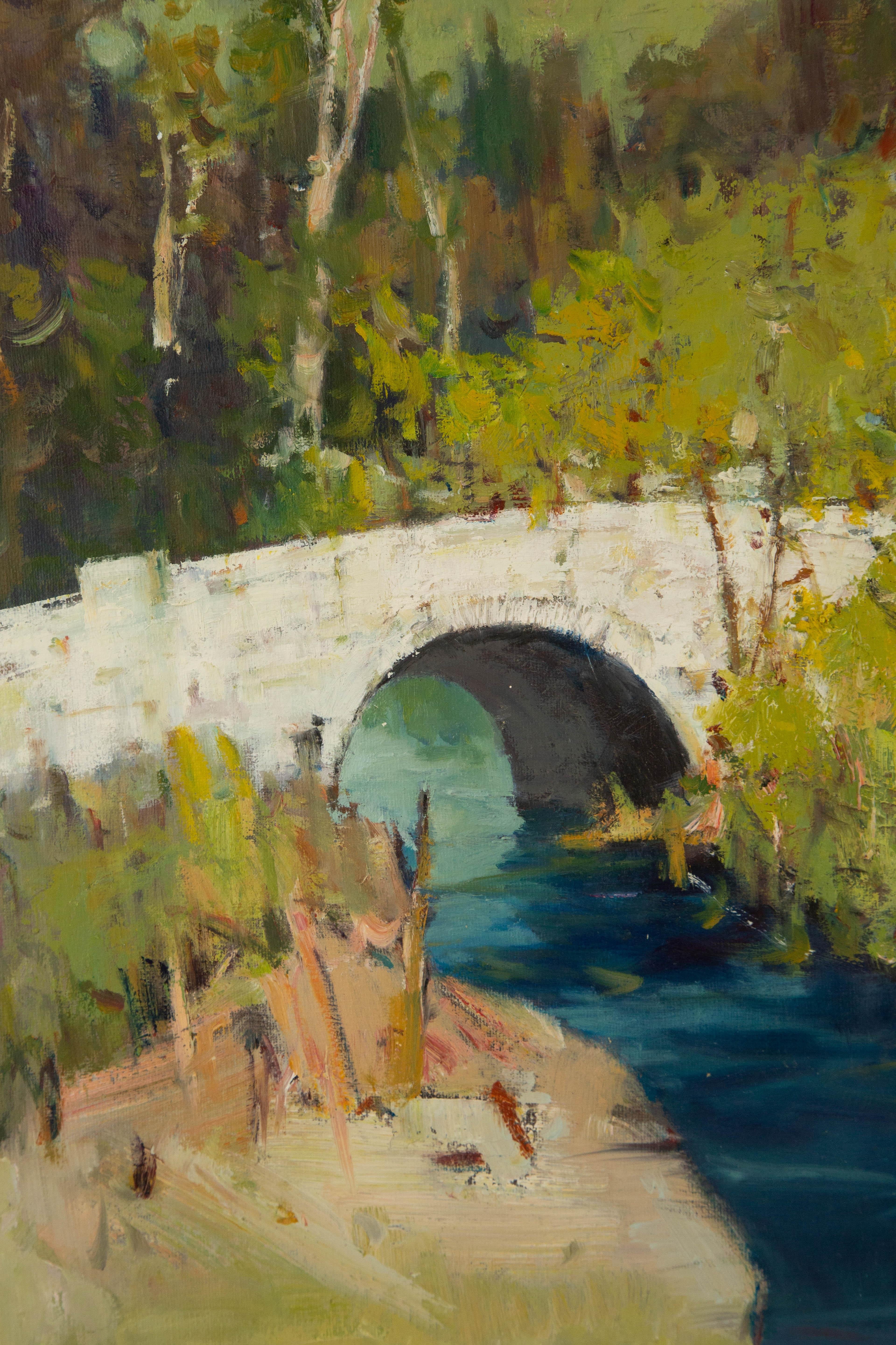 Huimin Wang Landschaft, Original, Ölgemälde auf Leinwand, „Der frühe Herbst“ im Angebot 2