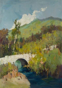 Huimin Wang Paisaje Original Óleo Sobre Lienzo "Otoño Temprano"