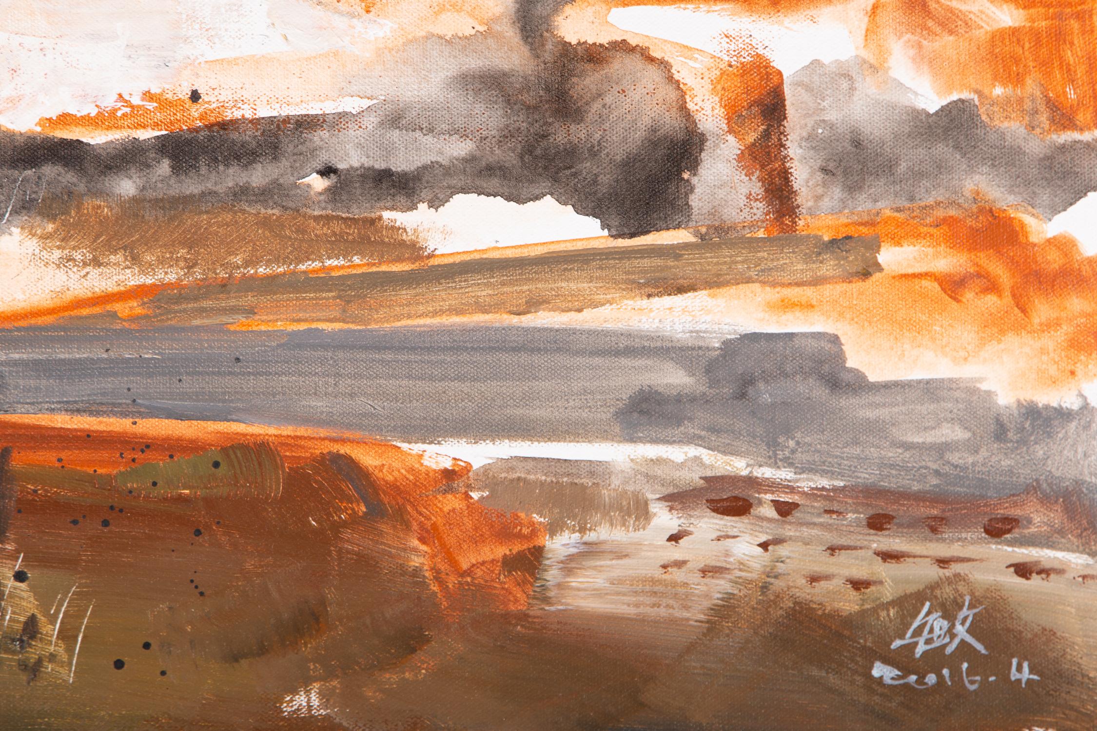 HuiMin Wang Landschaft, Original, Ölgemälde auf Leinwand, „Brunnen 1“ (Zeitgenössisch), Painting, von Huimin Wang