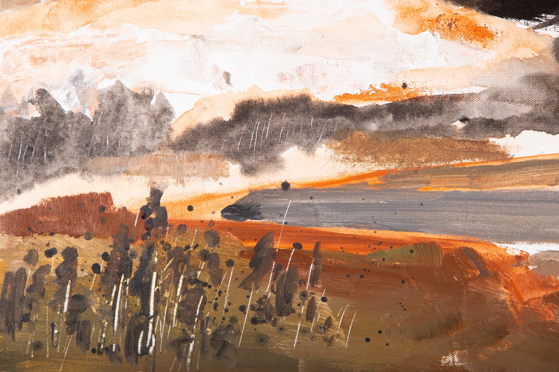 HuiMin Wang Landschaft, Original, Ölgemälde auf Leinwand, „Brunnen 1“ im Angebot 1