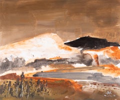 Huile sur toile originale HuiMin Wang - Paysage "Mountain 1".