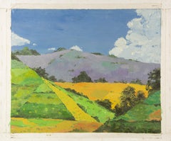 HuiMin Wang Paisaje Óleo original sobre lienzo "Paisaje de montaña"