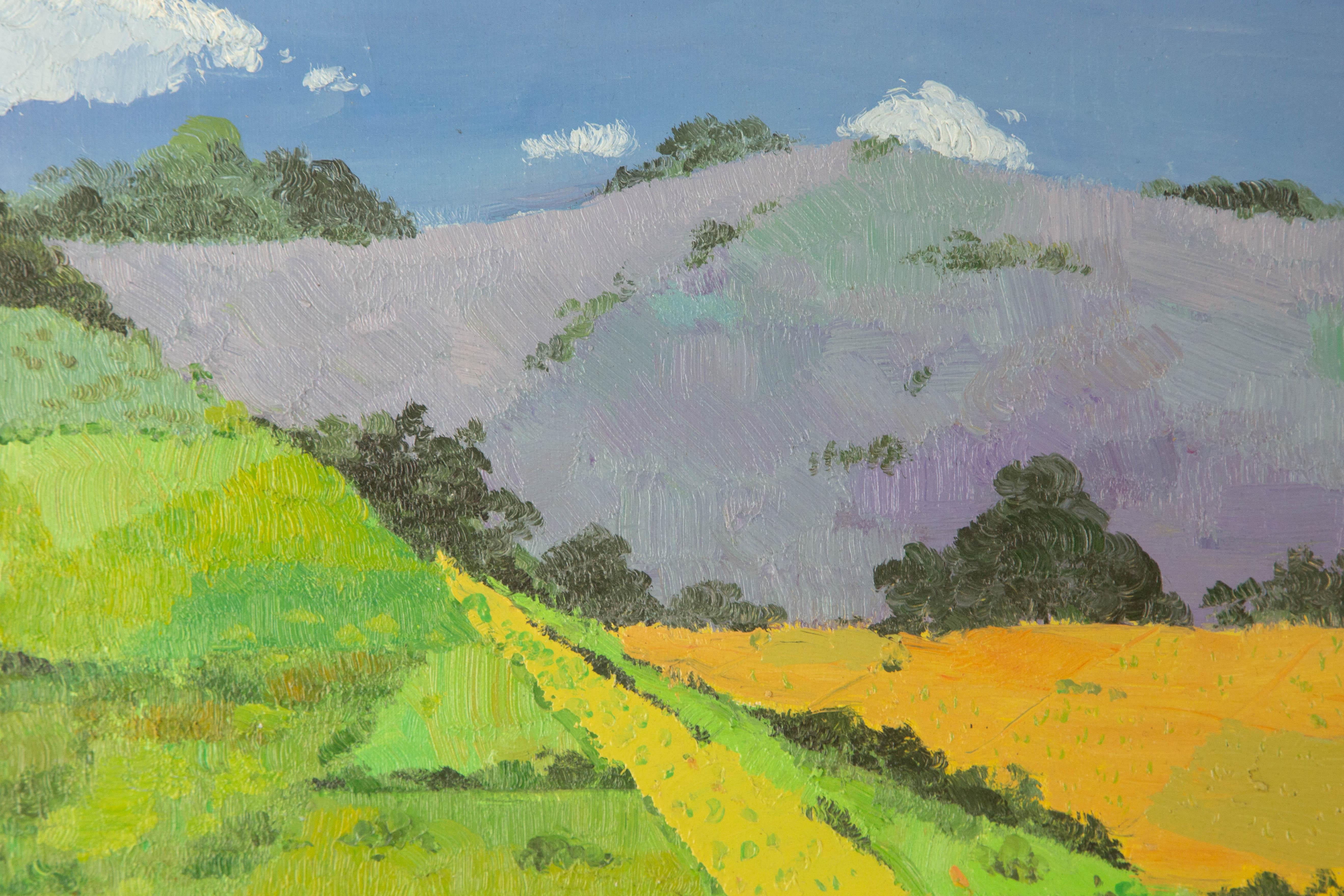 HuiMin Wang Landschaft Original Öl auf Leinwand 
