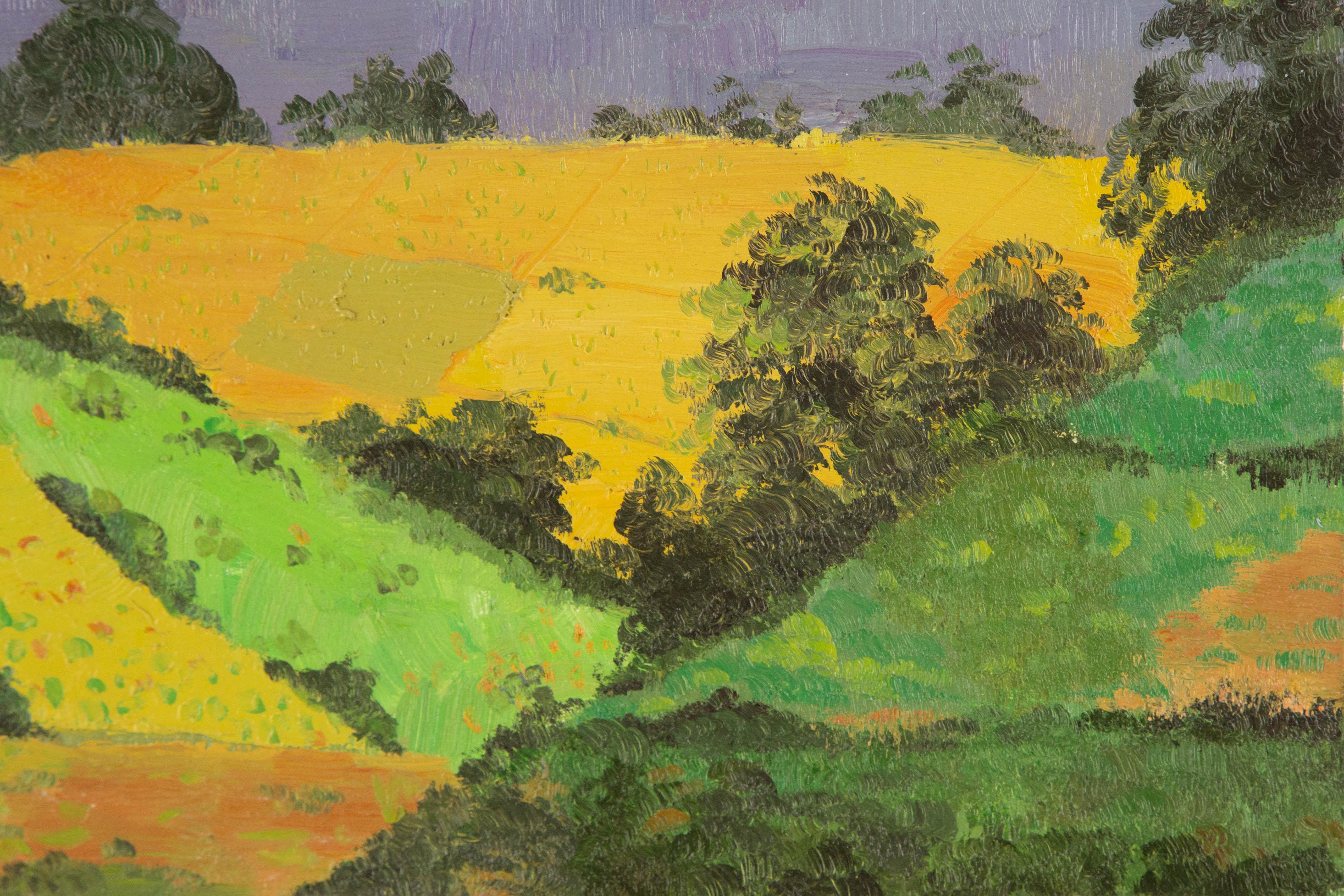HuiMin Wang Landschaft Original Öl auf Leinwand 