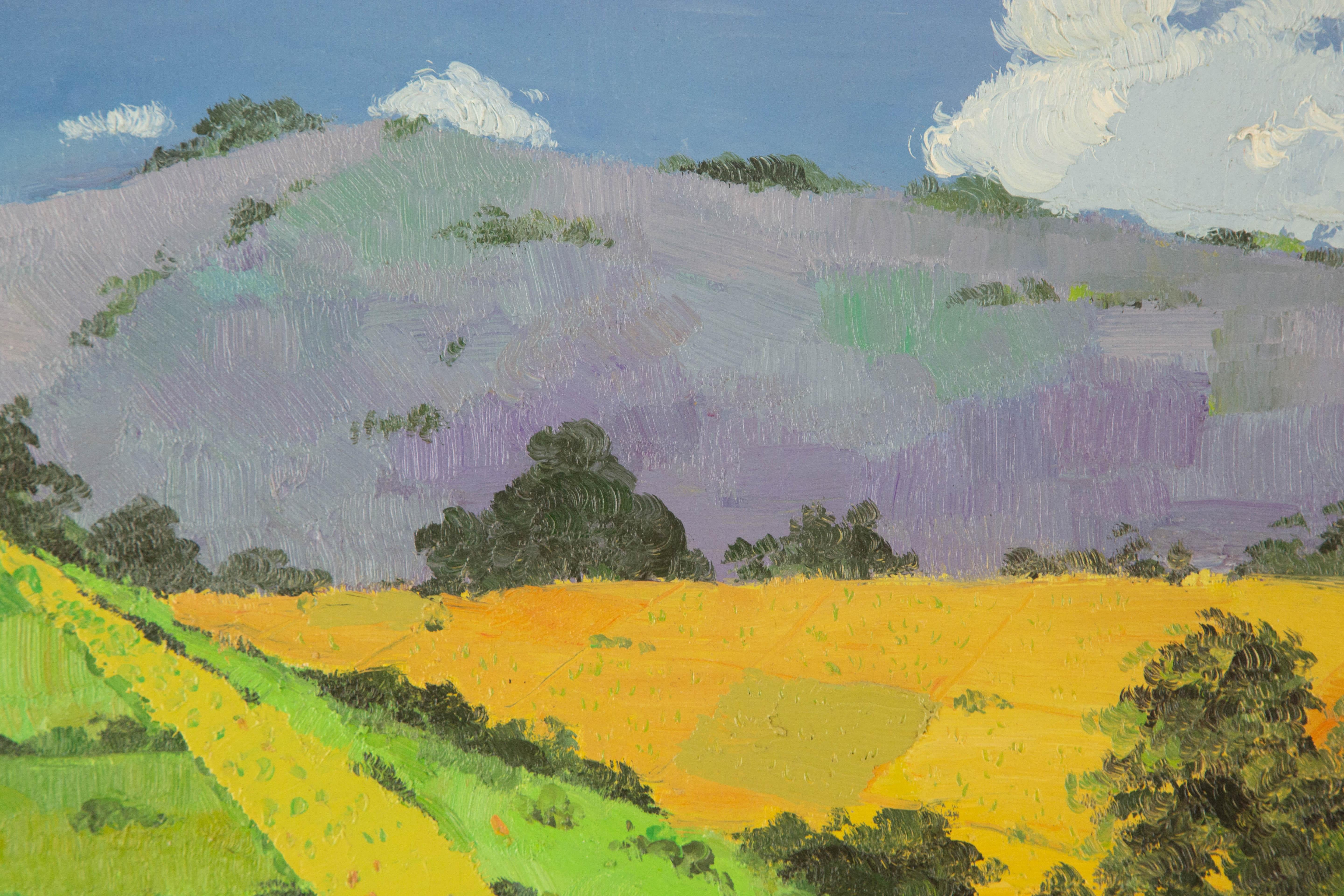 HuiMin Wang Landschaft Original Öl auf Leinwand 