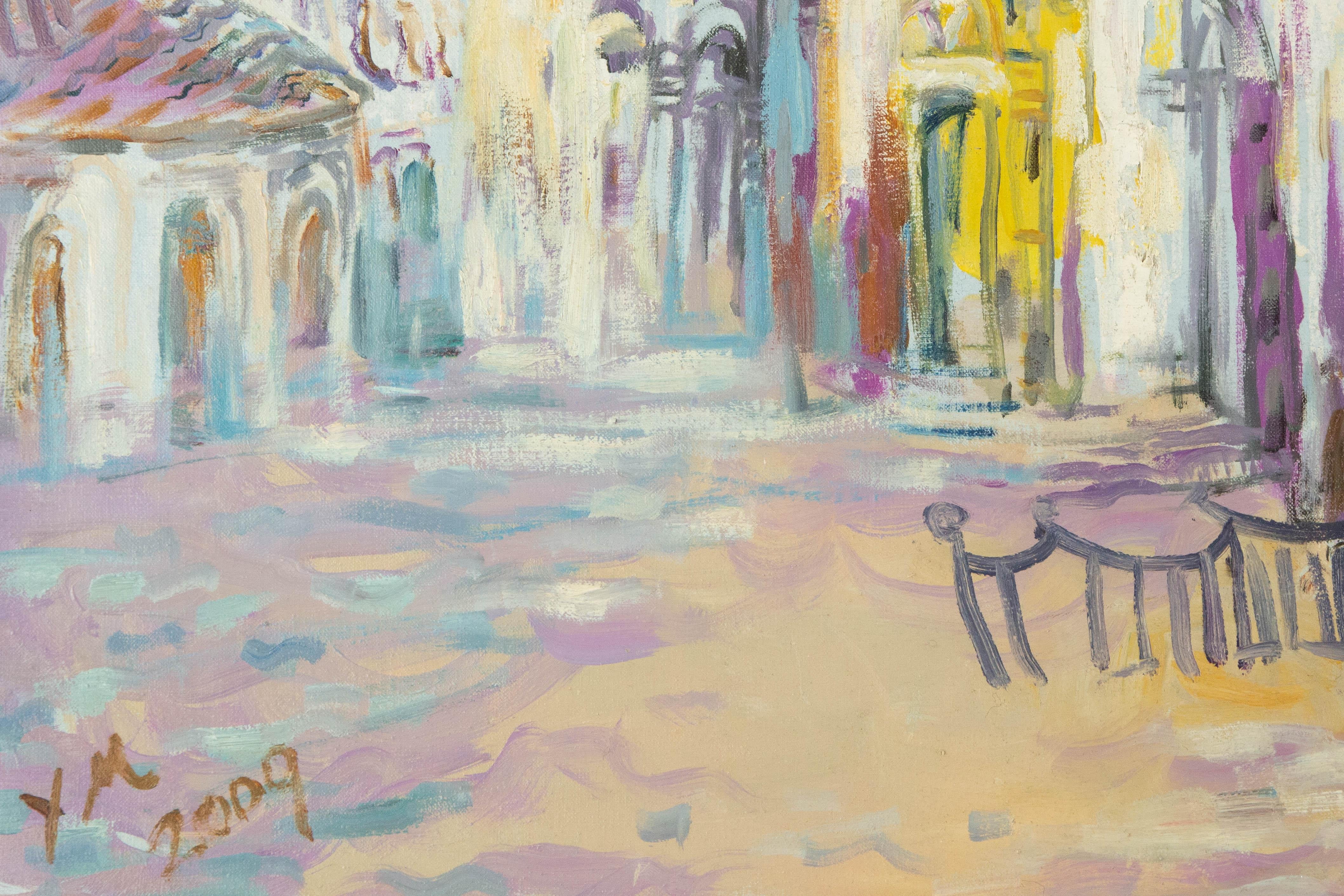 Huimin Wang Landschaft, Original, Ölgemälde auf Leinwand, „Palace II“ im Angebot 2