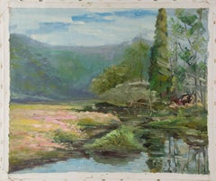 Huimin Wang Landscape Original Oil On Canvas "Riverside"