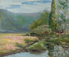 Huimin Wang Landscape Original Oil On Canvas "Riverside"