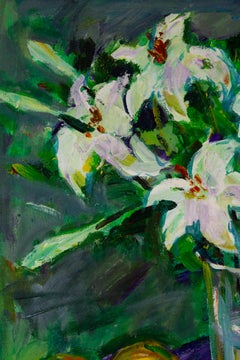 Huimin Wang Bodegón Original Óleo Sobre Lienzo "Flores y Frutas II"