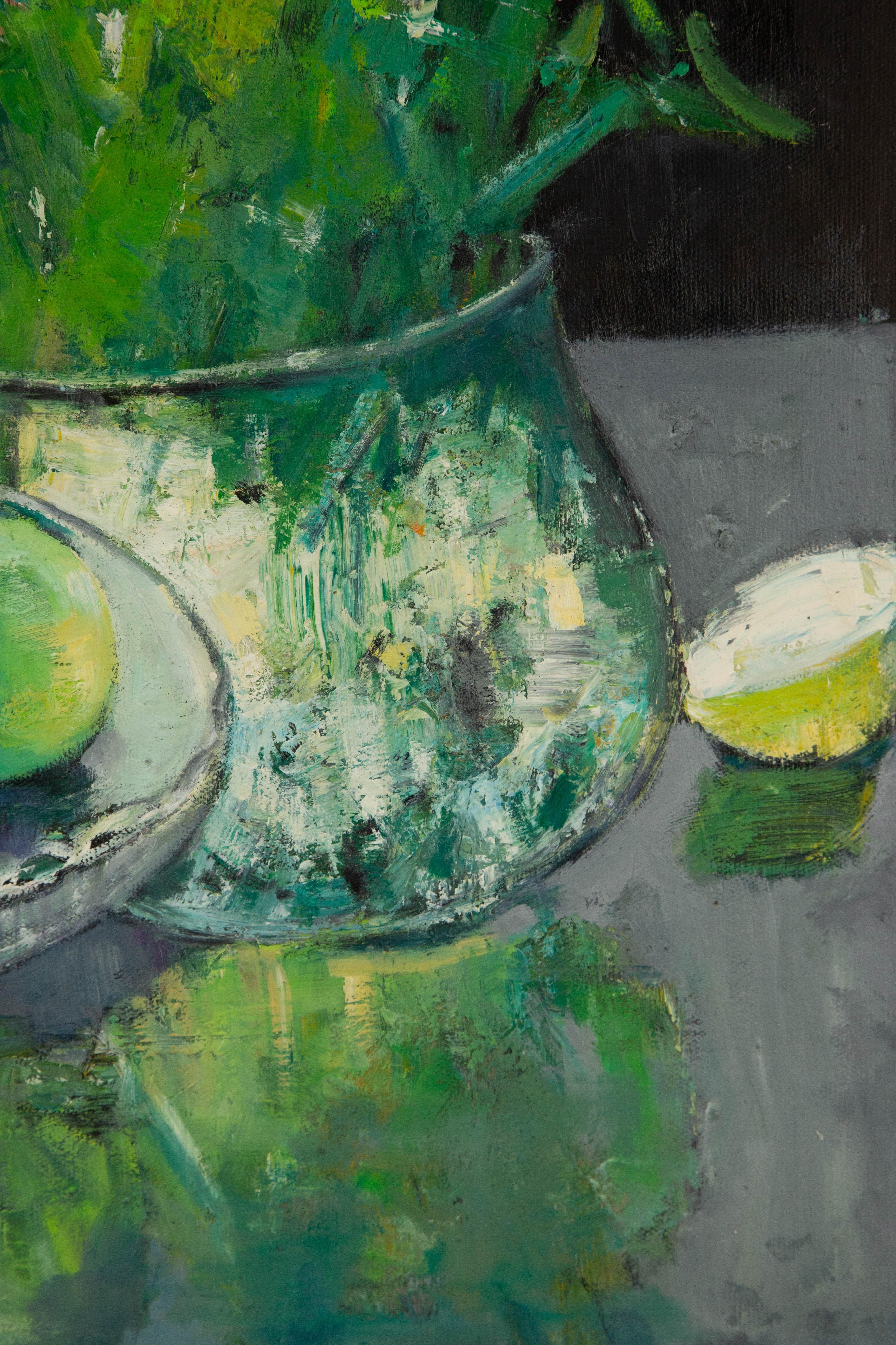 Huimin Wang Nature morte originale à l'huile sur toile 
