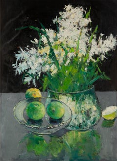 Huimin Wang Still Life Original Oil On Canvas "Flowers and fruits"