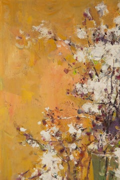Huimin Wang Bodegón Original Óleo Sobre Lienzo "Flores Blancas"