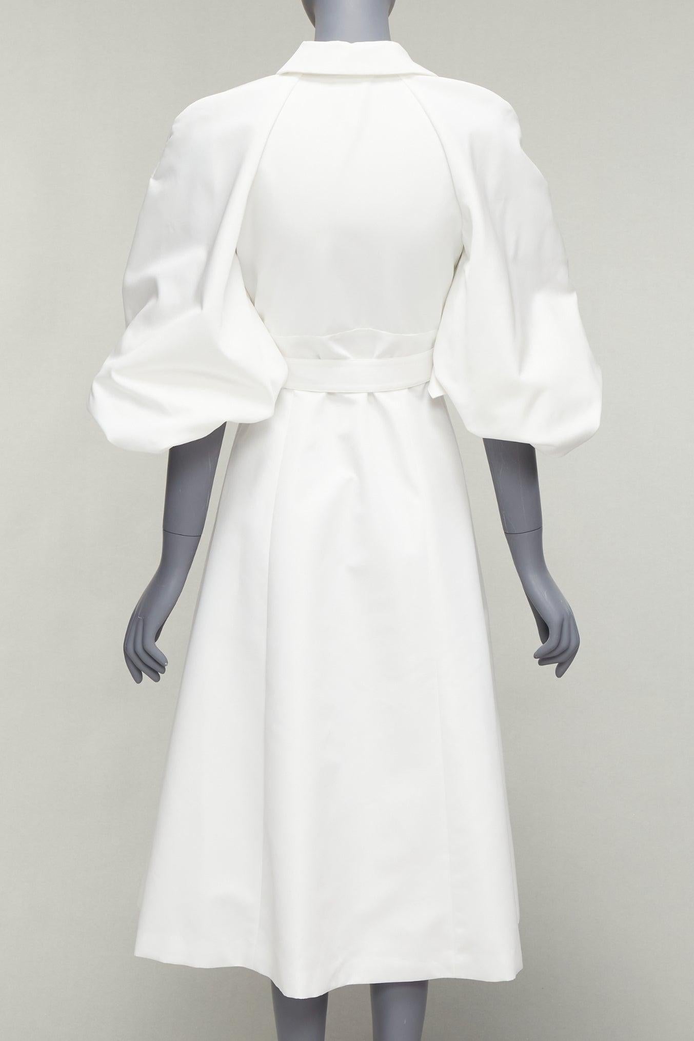 Women's HUISHAN ZHANG 2022 Mercer white crystal embellished silk lined midi dress US6 M