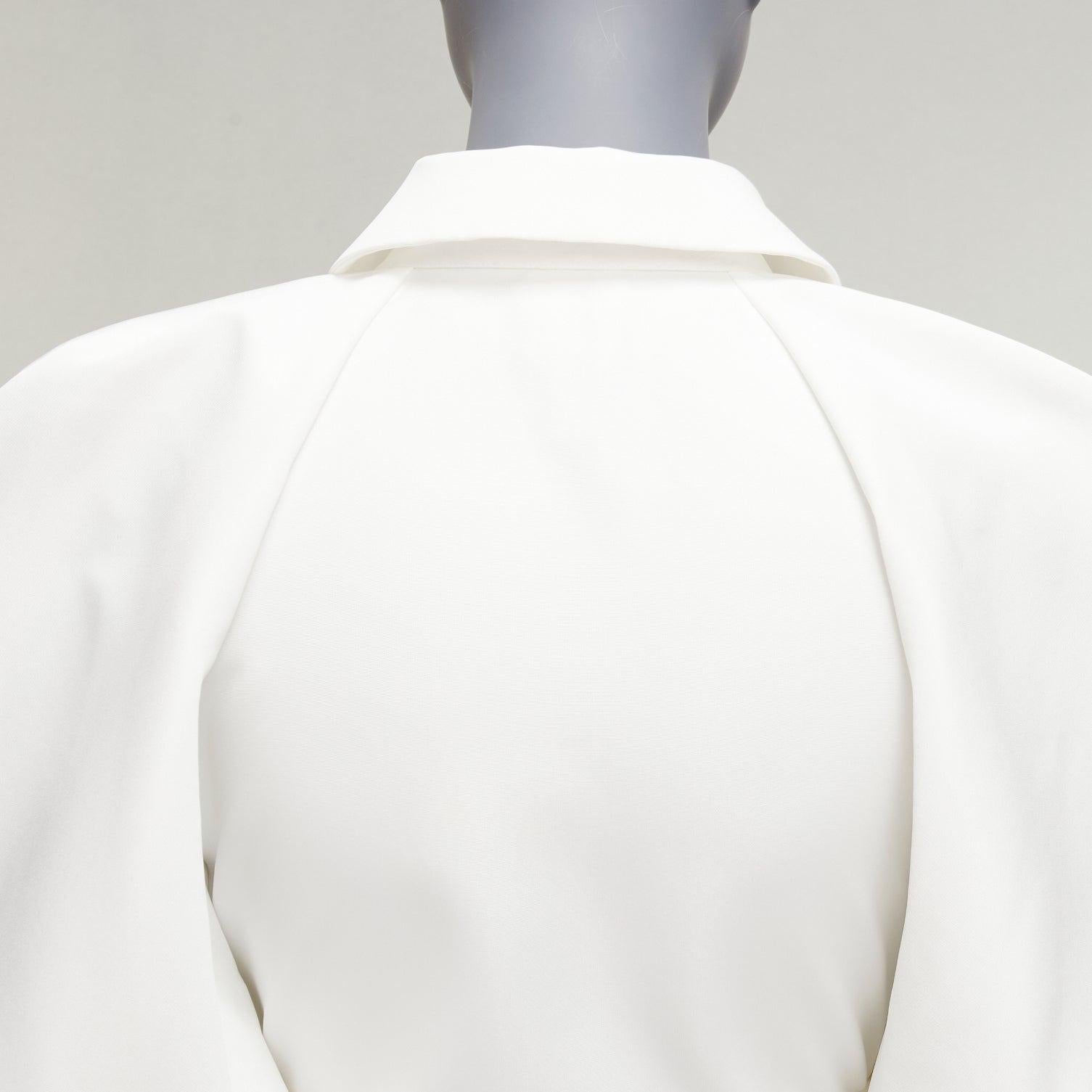 HUISHAN ZHANG 2022 Mercer white crystal embellished silk lined midi dress US6 M 4