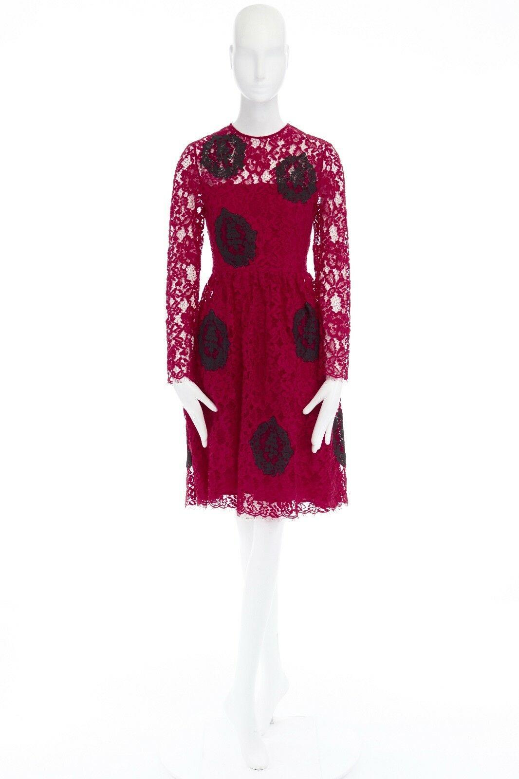 HUISHAN ZHANG red floral embroidered lace black spot flared cocktail dress US4 S 
Reference: TGAS/A01552 
Brand: Huishan Zhang 
Designer: Huishan Zhang 
Material: Cotton 
Color: Red 
Pattern: Other 
Closure: Zip 
Extra Detail: Cotton, nylon,
