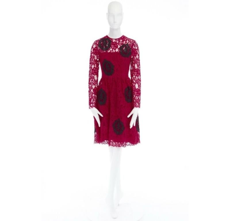 HUISHAN ZHANG red floral embroidered lace black spot flared cocktail dress US4 S
Reference: TGAS/A01552
Brand: Huishan Zhang
Material: Cotton
Color: Red
Pattern: Other
Closure: Zip
Extra Details: Cotton, nylon, polyurethane, silk. Red floral
