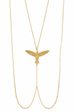 Chaîne de corps Huitzilin en bronze plaqué or 22 carats par SOPHIE SIMONE DESIGNS