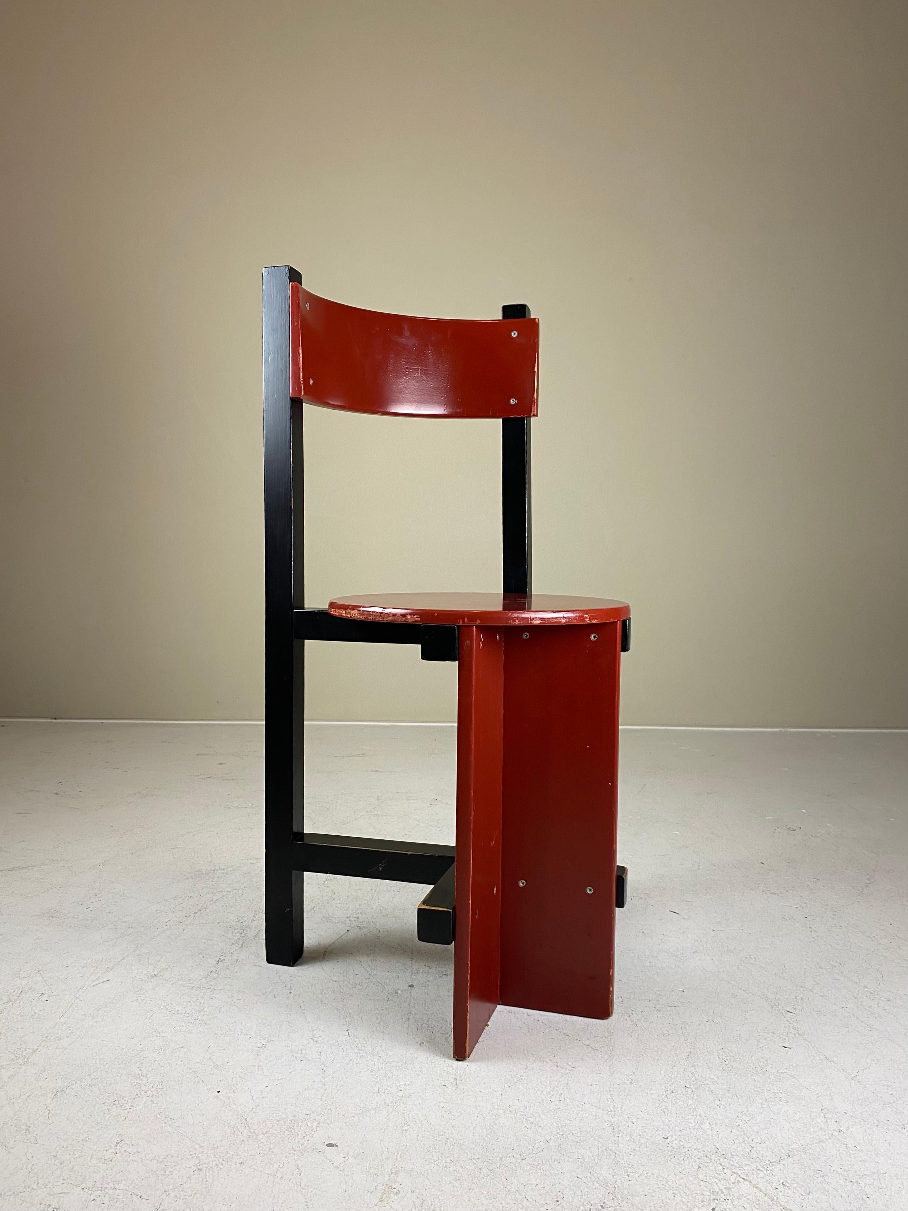 Mid-Century Modern Huizenga NV Bastille Chair by Piet Blom, 1960s, De Stijl, Rietveld, Mondrian For Sale