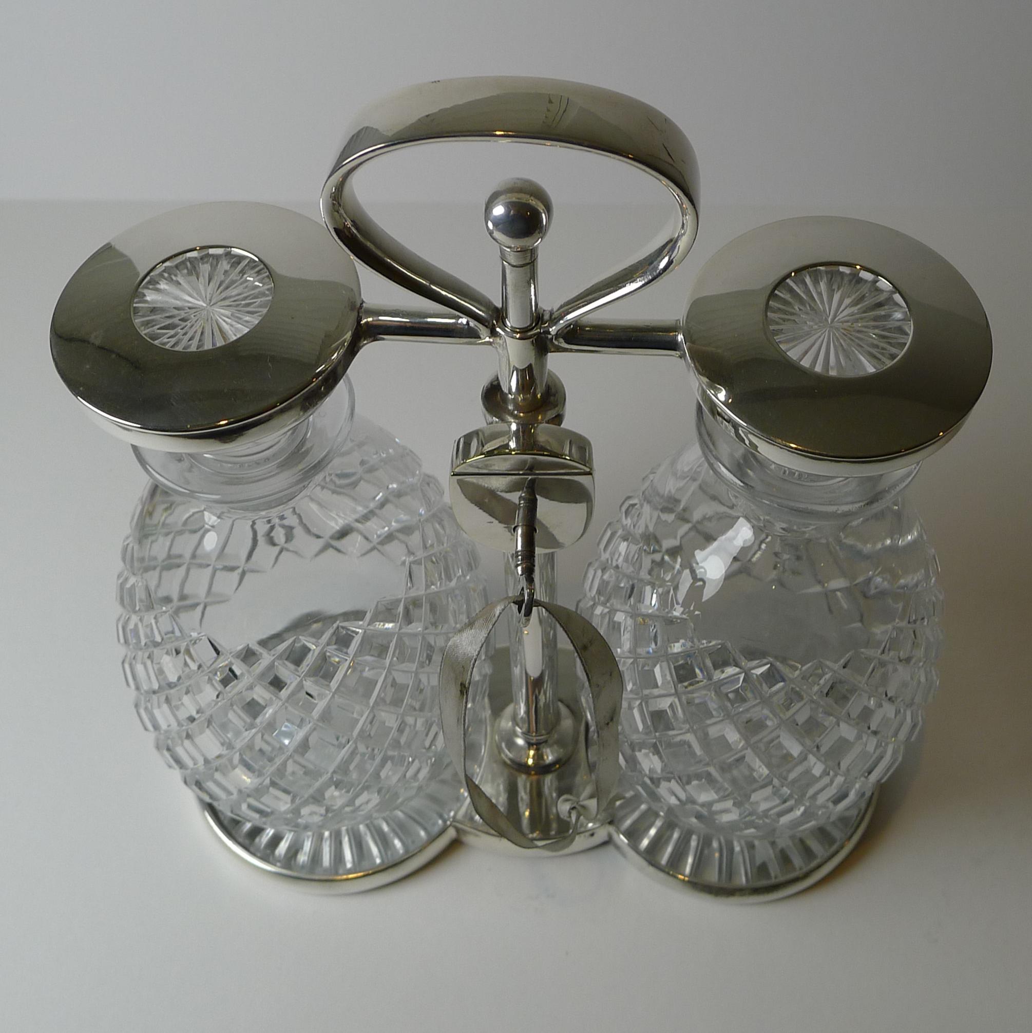 Hukin and Heath Double Spirit Tantalus, c.1900 For Sale 6