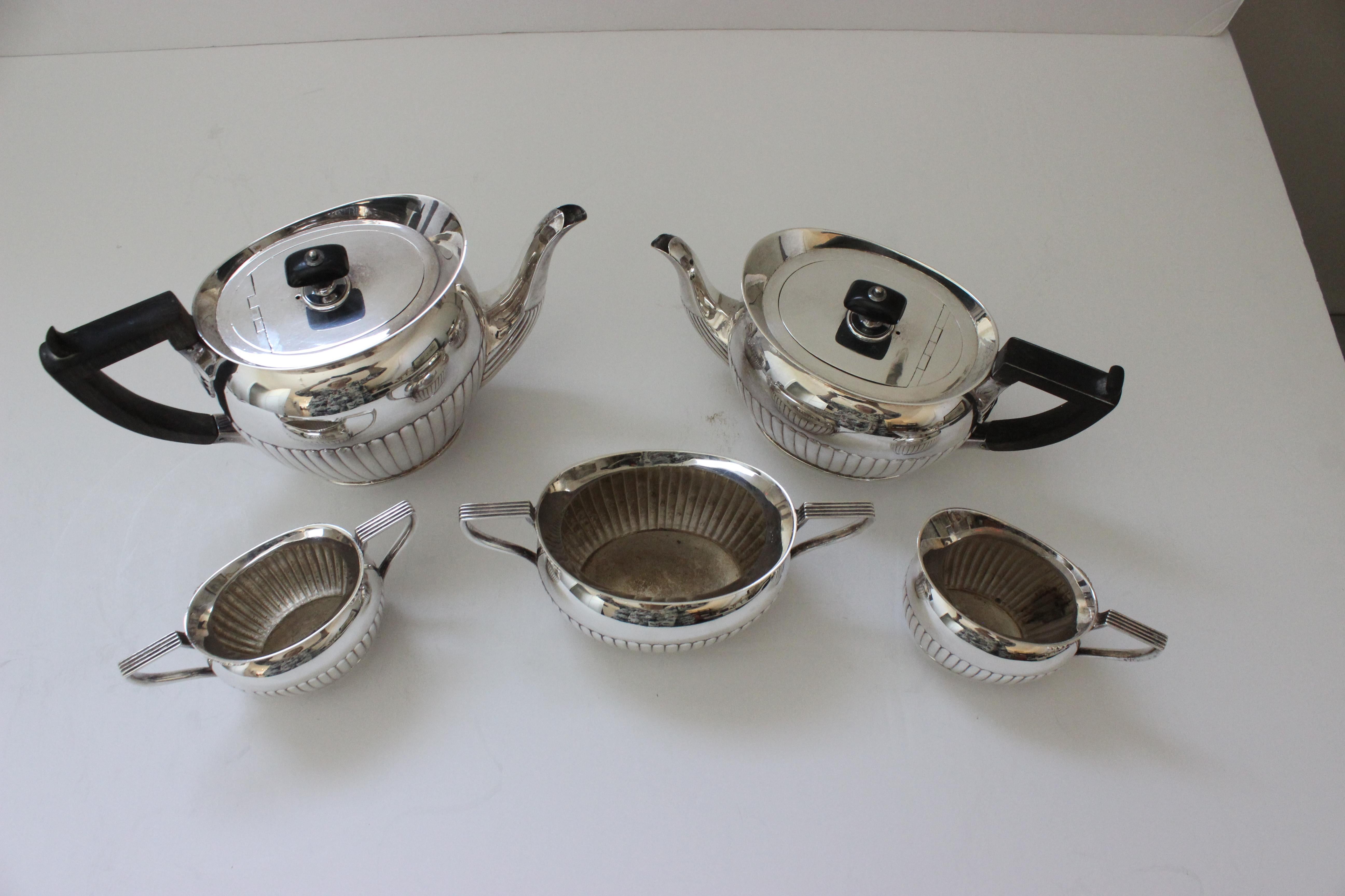 Hukin & Heath Silversmiths Coffee and Tea Service For Sale 3