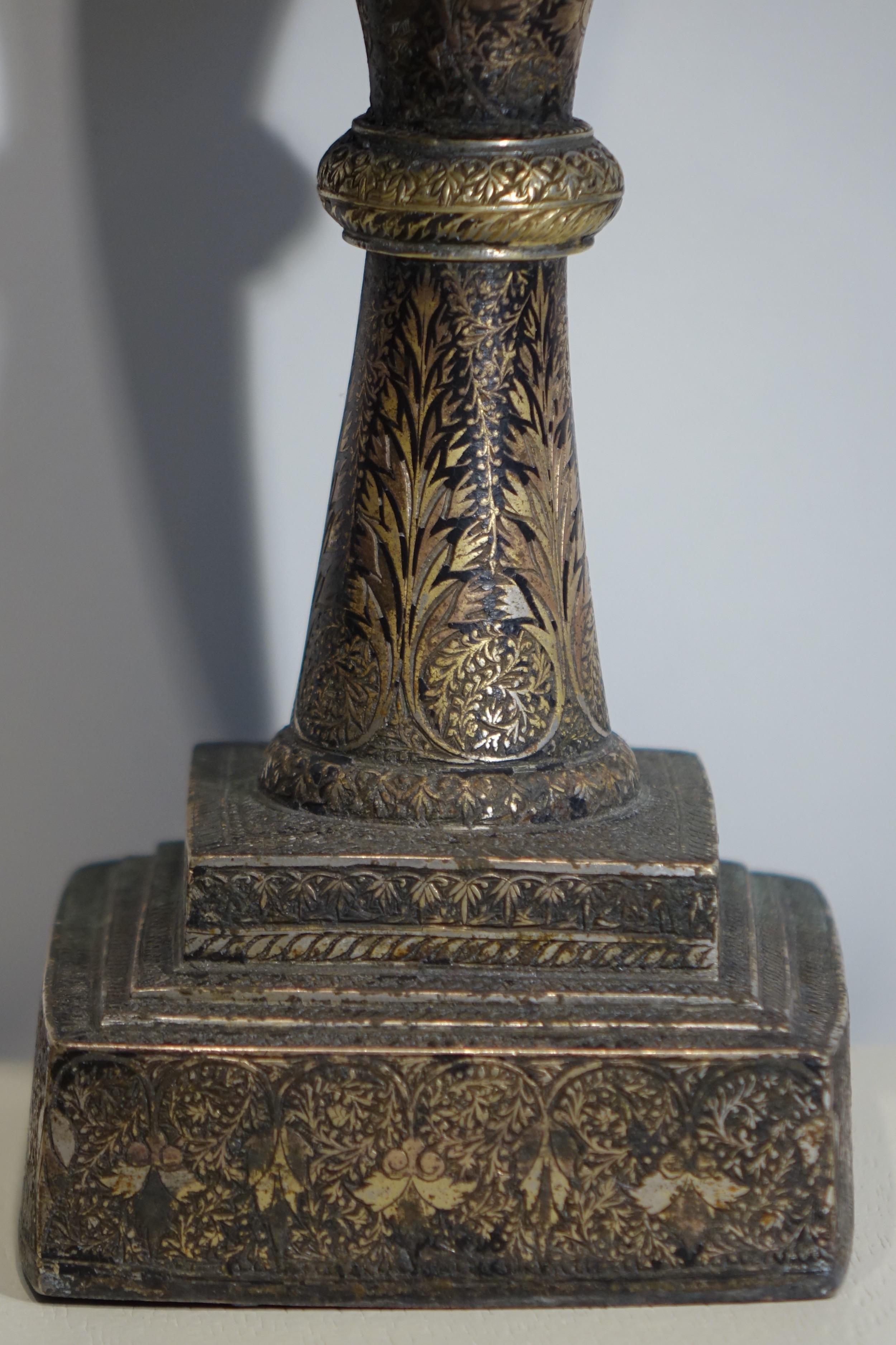 Blackened Hûkka, Narghile base, Persia or North India, 19th C. For Sale