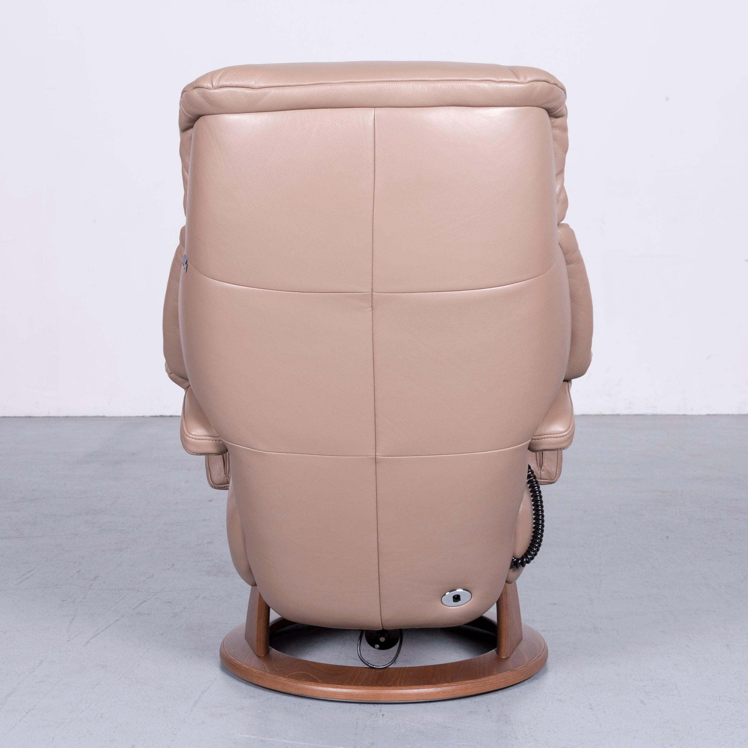 Hukla Cosy Relax Designer Leather Armchair Brown Chair with Recliner Function 3