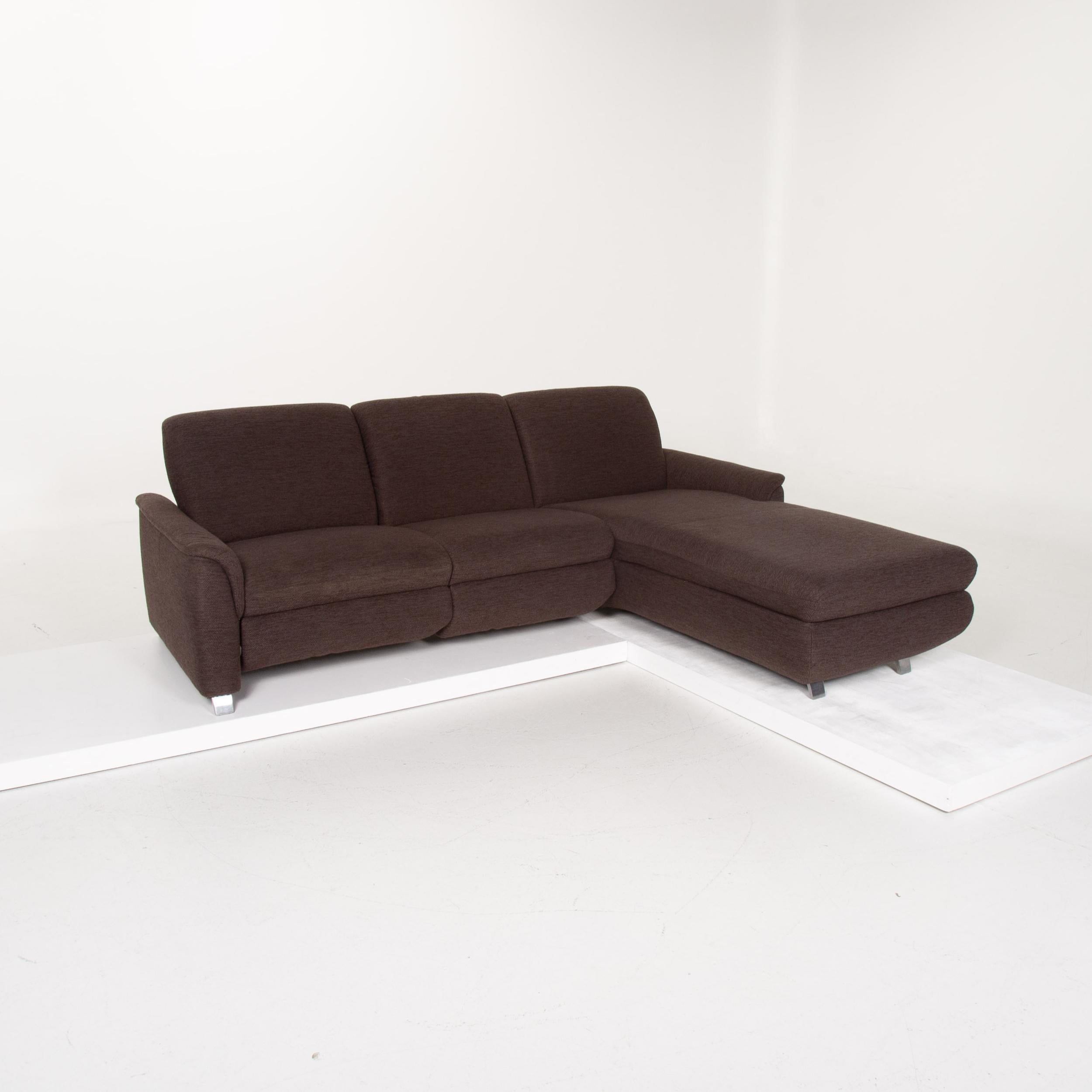 Contemporary Hukla Fabric Sofa Brown Corner Sofa For Sale
