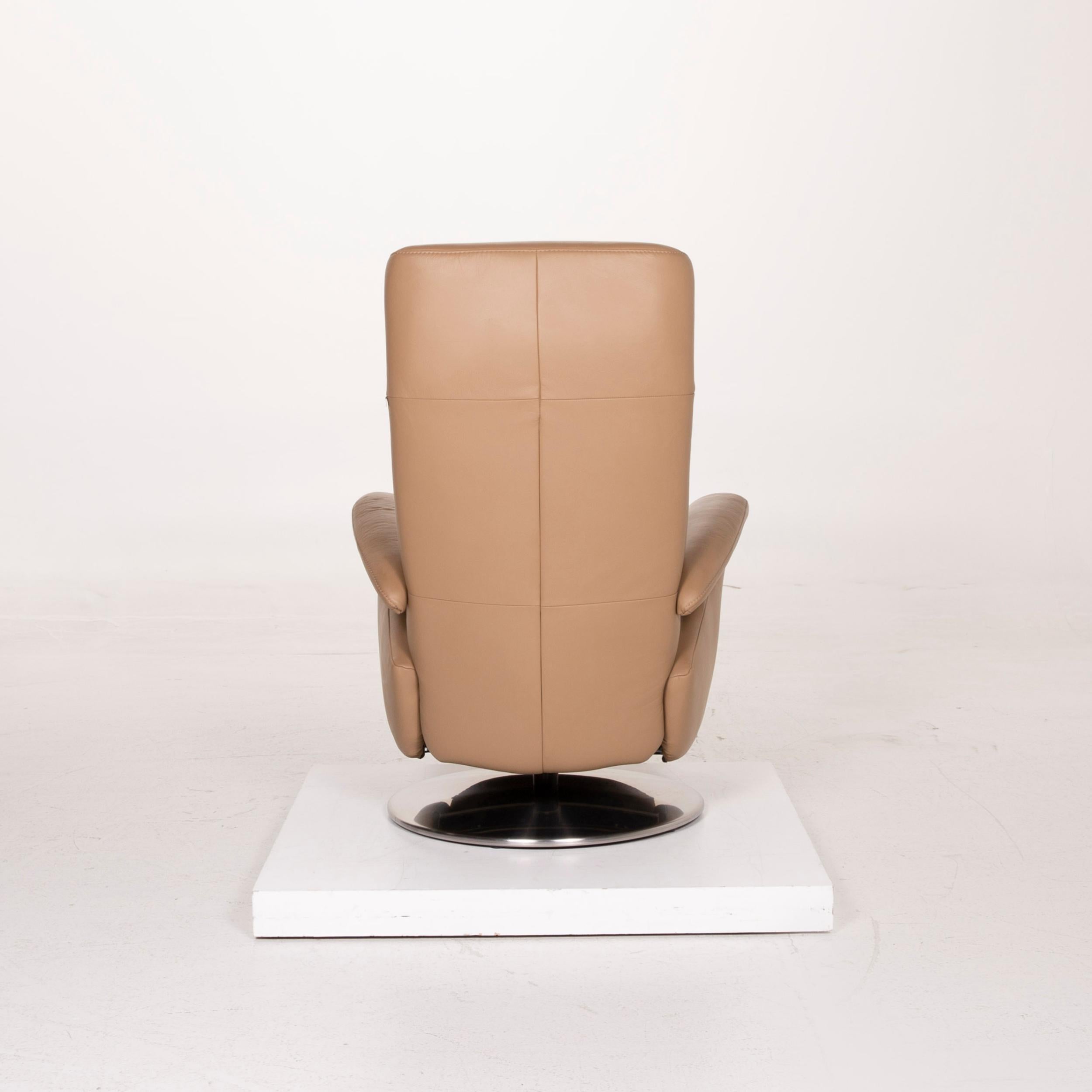 Hukla Leather Armchair Beige Relax Function For Sale 1