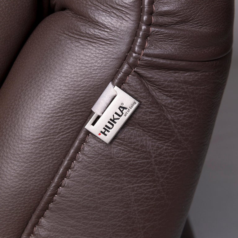 Hukla Leather Sofa Brown Two Seat Incl Function At 1stdibs