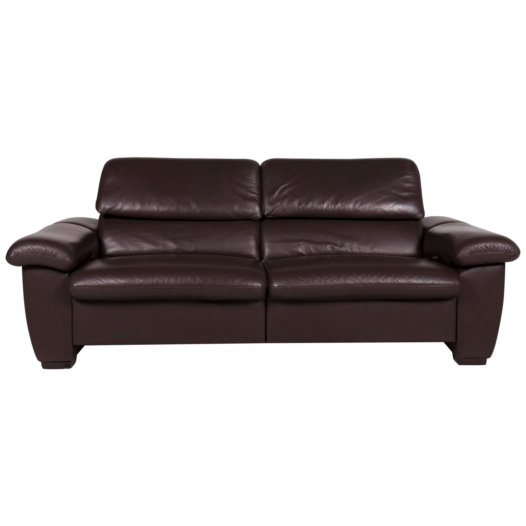 Hukla Leather Sofa Brown Two-Seat Incl. Function at 1stDibs