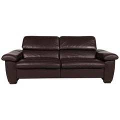 Hukla Leather Sofa Brown Two-Seat Incl. Function