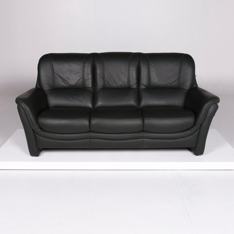 Hukla Leather Sofa Green Three Seat Leather
