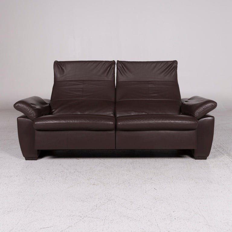 hukla leather sofa set brown two seat chair incl function for sale at 1stdibs