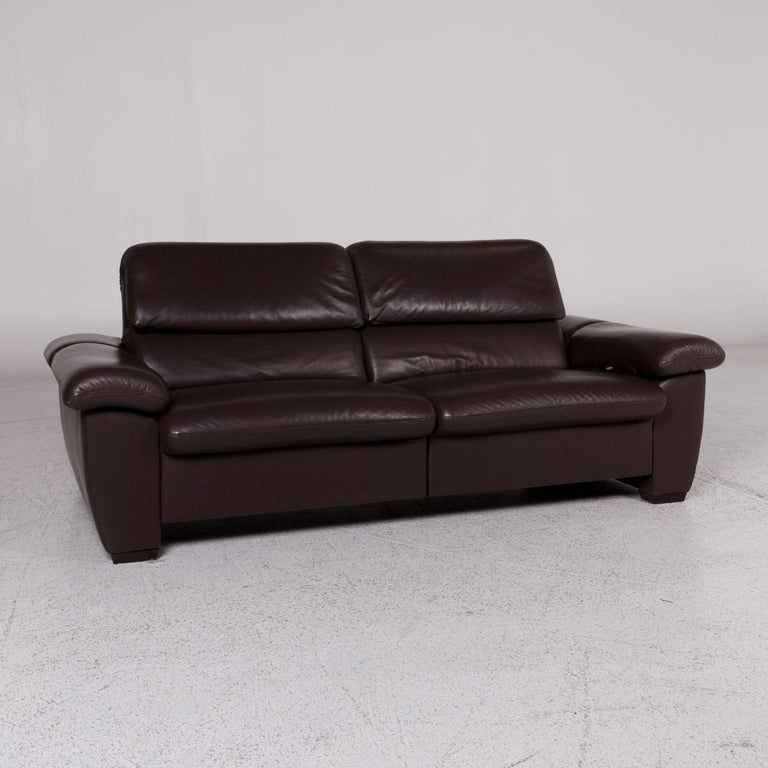 hukla leather sofa set brown two seat chair incl function for sale at 1stdibs
