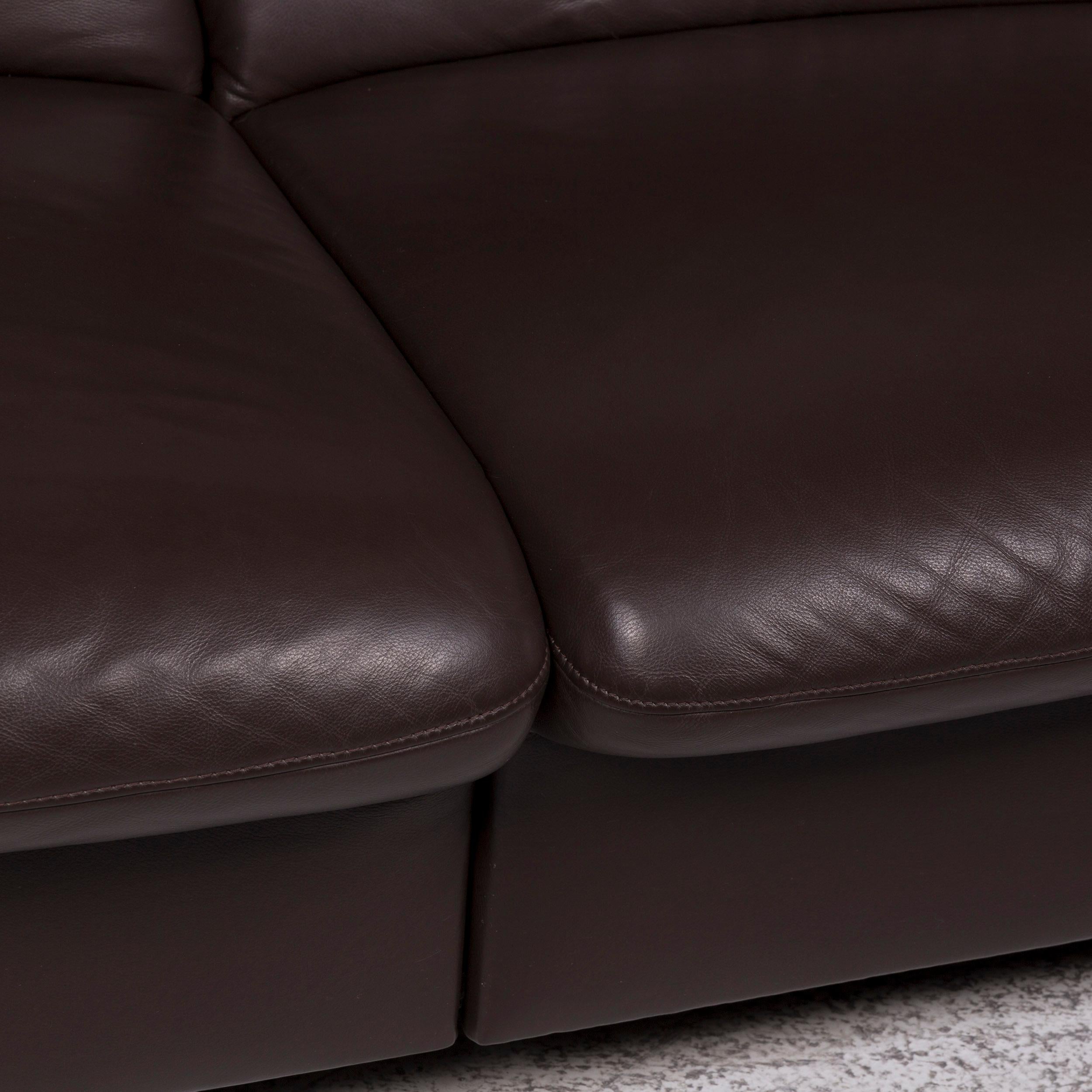 hukla leather sofa set brown two seat chair incl function for sale at 1stdibs