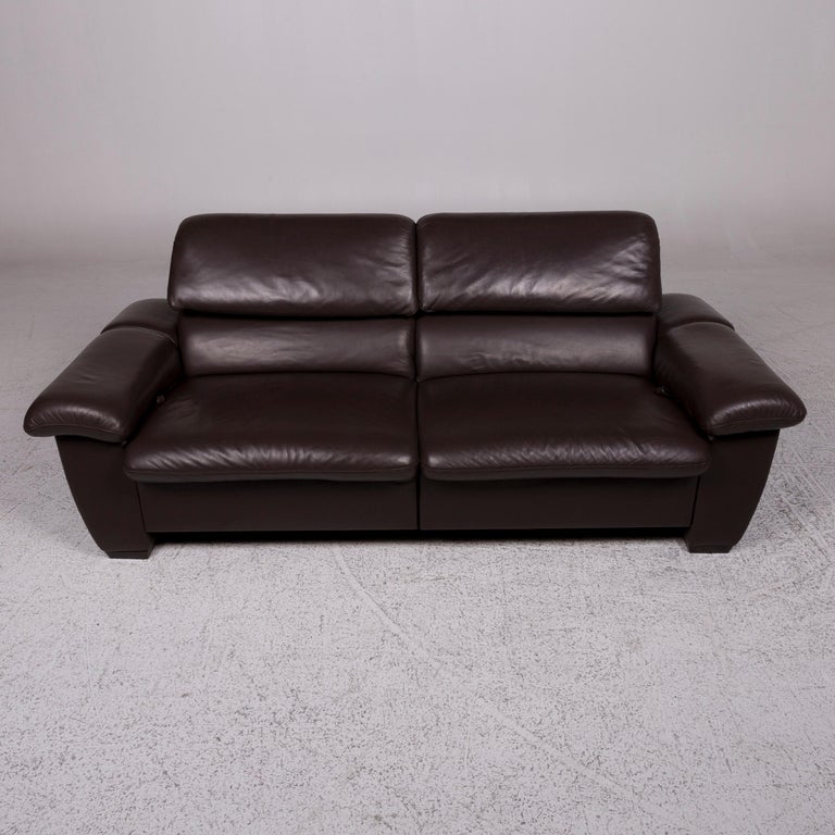 hukla leather sofa set brown two seat chair incl function for sale at 1stdibs