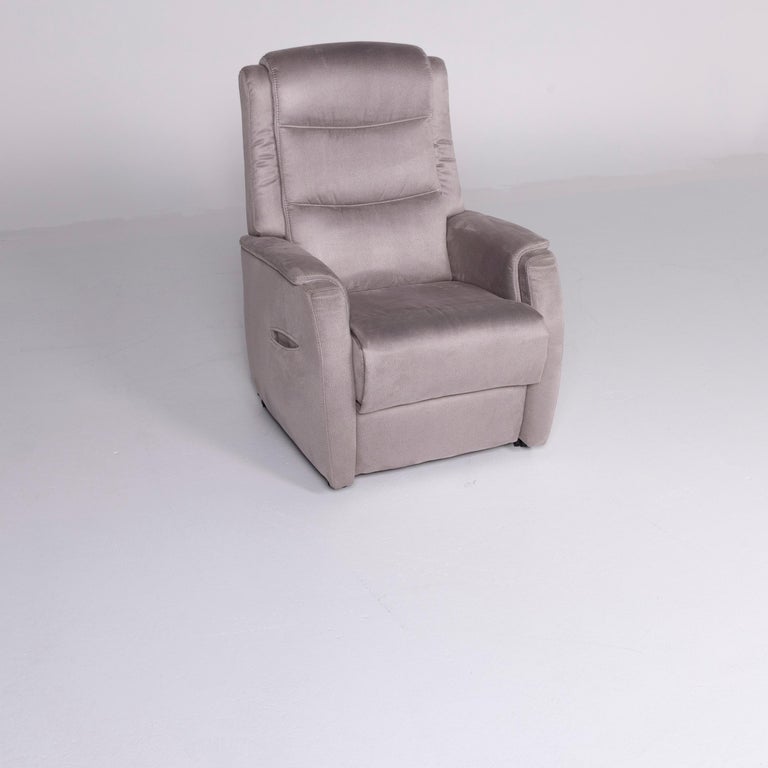 Hukla Rv 81 Designer Fabric Armchair Set Gray Chair Relax Function