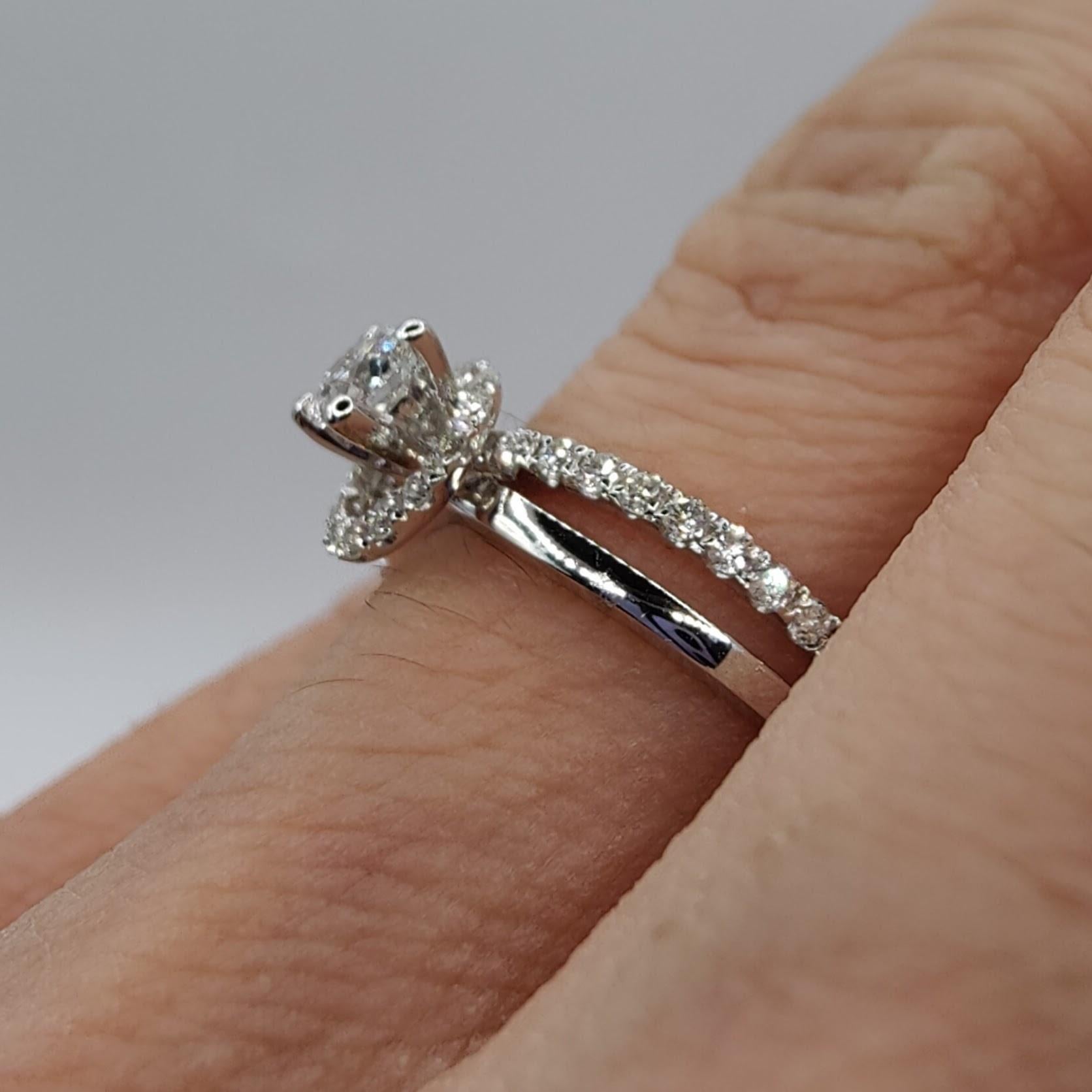 Hula Hoop .58 Carat Diamond Ring in 18K White Gold For Sale 5