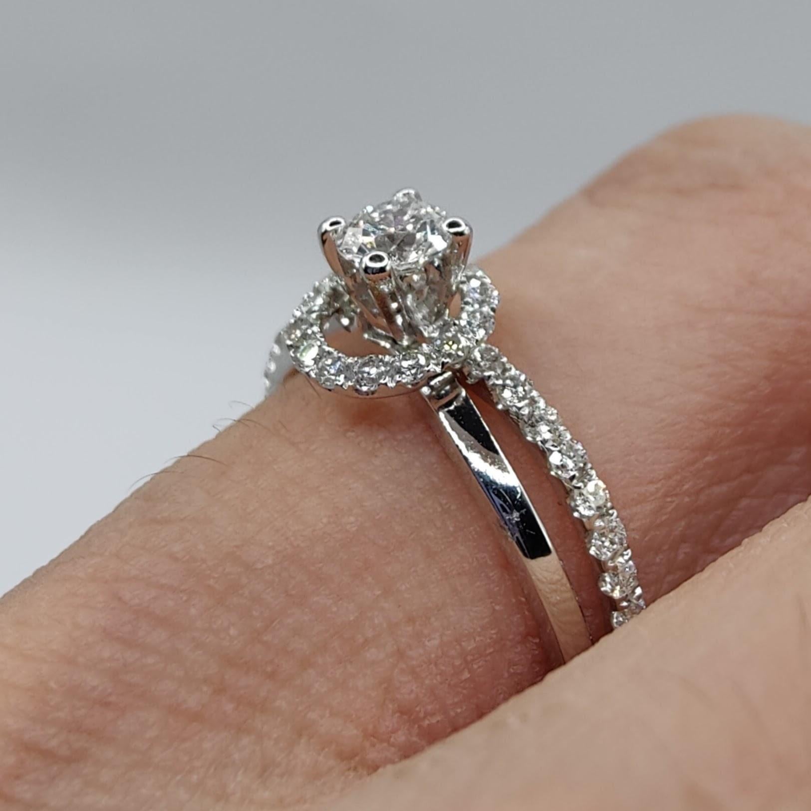 Hula Hoop .58 Carat Diamond Ring in 18K White Gold For Sale 6