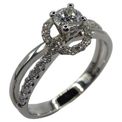 Hula Hoop .58 Carat Diamond Ring in 18K White Gold