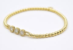 Hulchi Belluni 0.54ct Diamond 3 Station Flex Bracelet en or 18 carats:: 20352AC-YW