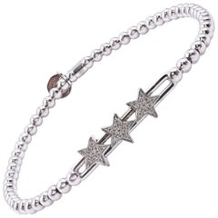 Hulchi Belluni 18 Karat White Gold Diamond Star Slide Bracelet