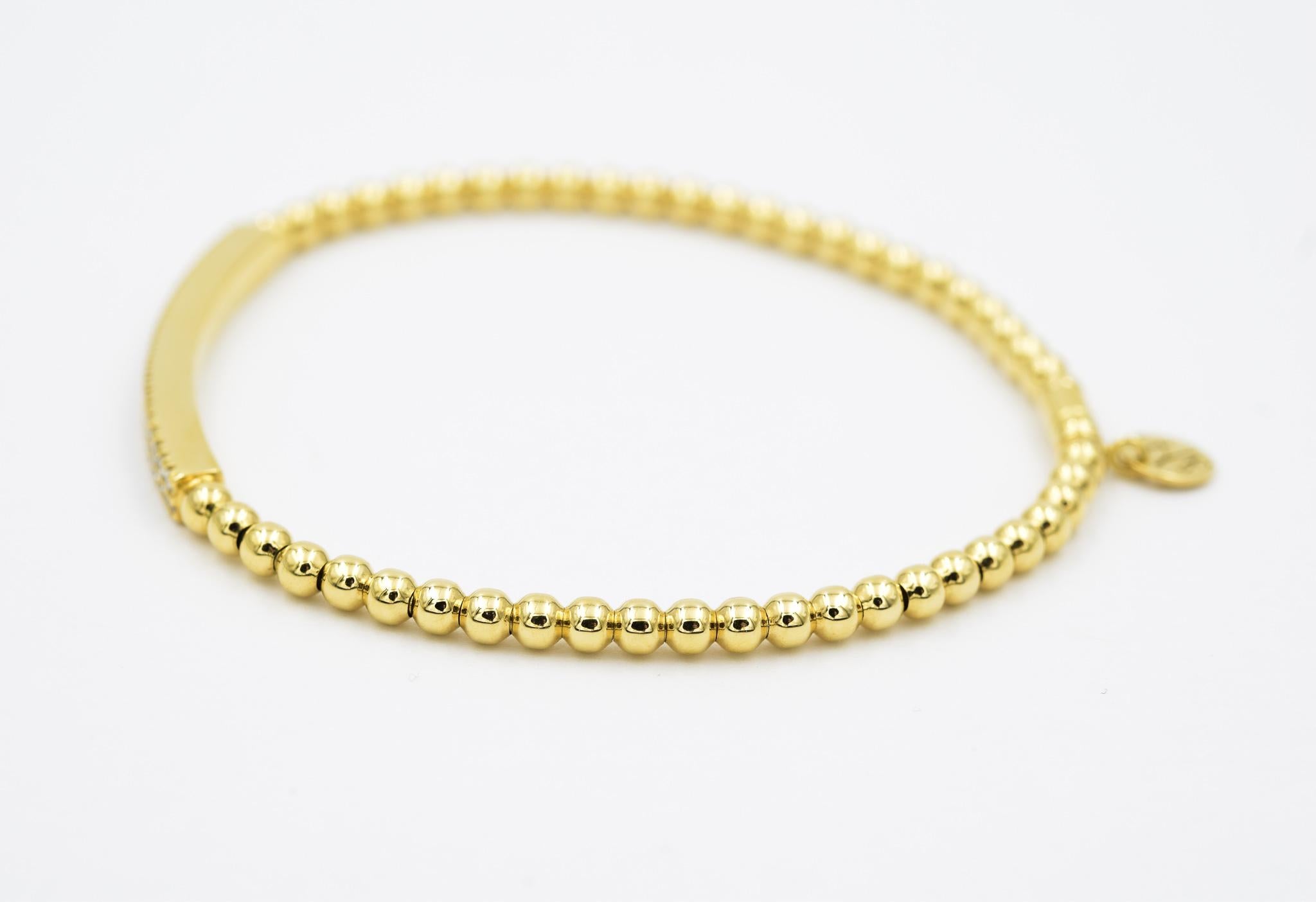 Hulchi Belluni 21348-YW Stretch-Armband 0,44 Karat Diamant Pavé-Bar 18 Karat im Zustand „Neu“ in Carmel, IN