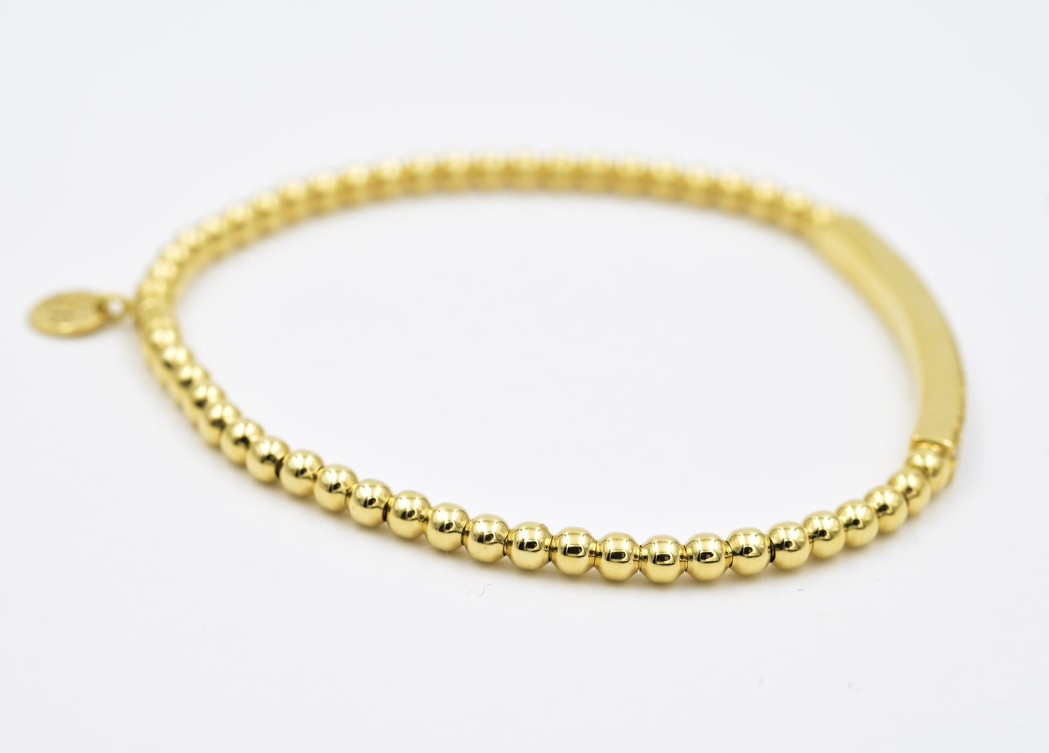 Hulchi Belluni 21348-YW Stretch-Armband 0,44 Karat Diamant Pavé-Bar 18 Karat 2