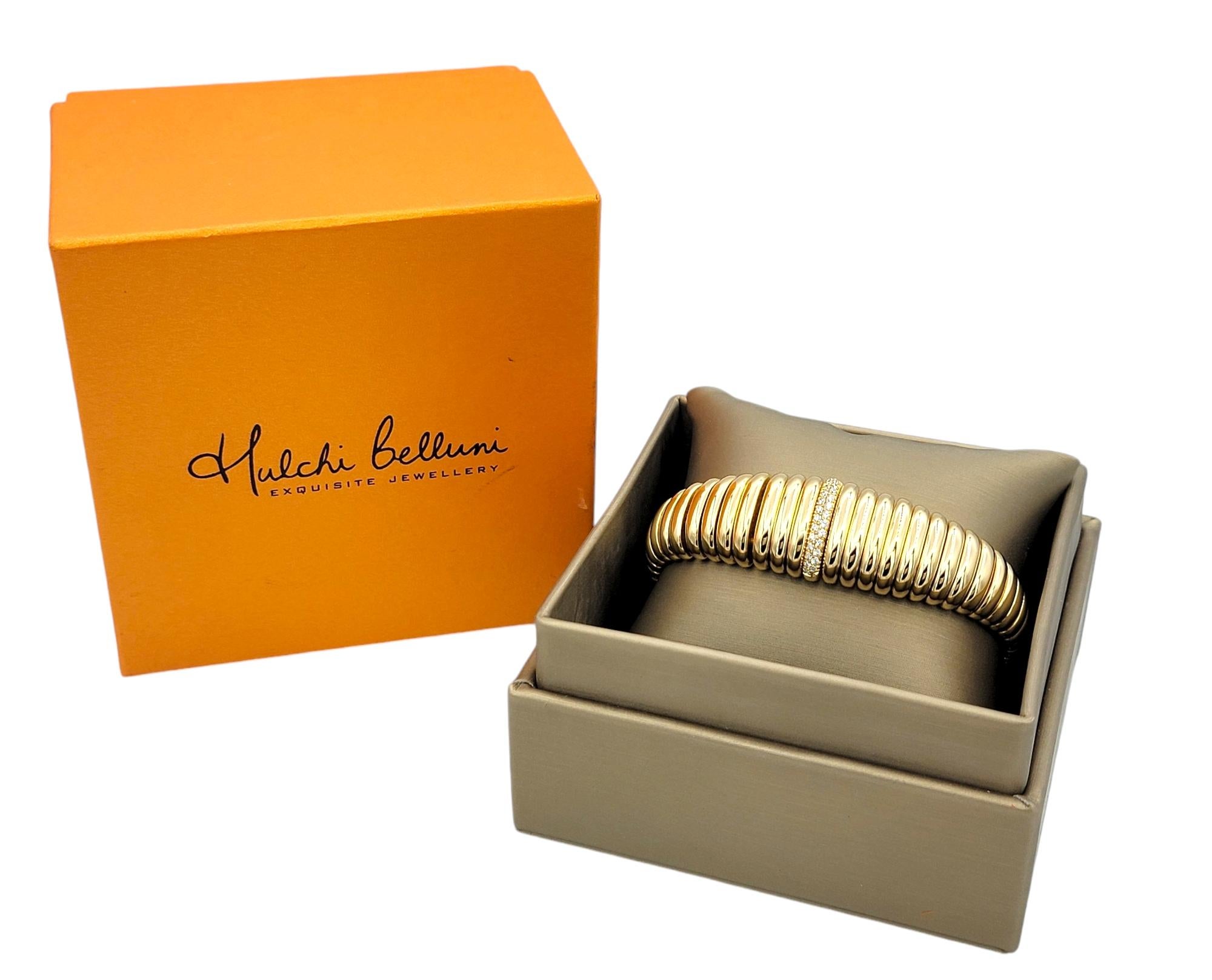 Hulchi Belluni Bracelet manchette tresore extensible graduée en or 18 carats et diamants en vente 5